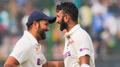 Rohit Sharma and Cheteshwar Pujara during the 2nd Test. Rohit Sharma and Cheteshwar Pujara during the 2nd Test.