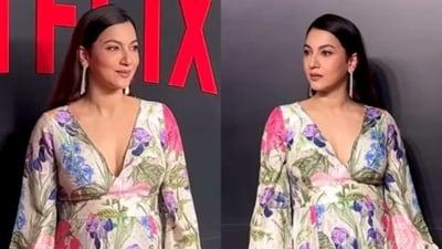 Gauahar Khan poses at the Netflix party in Mumbai. Gauahar Khan poses at the Netflix party in Mumbai.