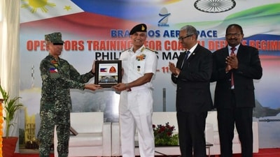 Indian Navy chief R Hari Kumar during a valedictory ceremony. (Facebook / Philippine Marine Corps) Indian Navy chief R Hari Kumar during a valedictory ceremony. (Facebook / Philippine Marine Corps)