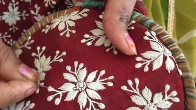 Phulkari: Phulkari is a traditional embroidery craft from Punjab that involves creating beautiful floral designs using brightly coloured silk threads. It is commonly used on dupattas and shawls. (Pinterest) Phulkari: Phulkari is a traditional embroidery craft from Punjab that involves creating beautiful floral designs using brightly coloured silk threads. It is commonly used on dupattas and shawls. (Pinterest)