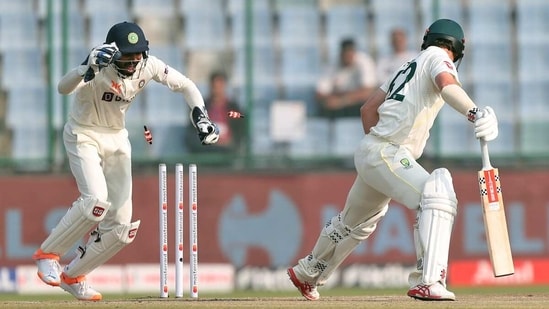 Travis Head gets out during Day 3 of the second Test against India at the Arun Jaitley Stadium in New Delhi on Sunday.&nbsp;(BCCI Twitter)