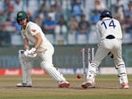 Australia's Matthew Kuhnemann gets clean bowled during the third day of the second test match against India, at Arun Jaitley Stadium, in New Delhi.