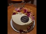 The image shows the engagement cake of the cross-border couple. The woman is from Pakistan, while the man is from India. The image shows the engagement cake of the cross-border couple. The woman is from Pakistan, while the man is from India.