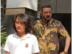 Sanjay Dutt was spotted with his son Shahraan Dutt yesterday. Sanjay Dutt was spotted with his son Shahraan Dutt yesterday.