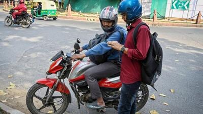 An UberMoto ride at Connaught Place in New Delhi on Monday. (Raj K Raj/HT Photo) An UberMoto ride at Connaught Place in New Delhi on Monday. (Raj K Raj/HT Photo)