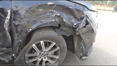 Former Tripura chief minister and BJP’s in-charge for Haryana Biplab Kumar Deb escaped unhurt after his car met with an accident near Panipat on Monday. (HT Photo)