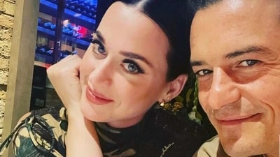 Katy Perry with Orlando Bloom. Katy Perry with Orlando Bloom.