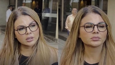 Rakhi Sawant spoke to the media after appearing in court on Monday. Rakhi Sawant spoke to the media after appearing in court on Monday.