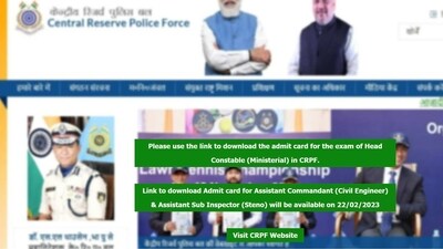 CRPF Head Constable admit card out at crpf.gov.in CRPF Head Constable admit card out at crpf.gov.in