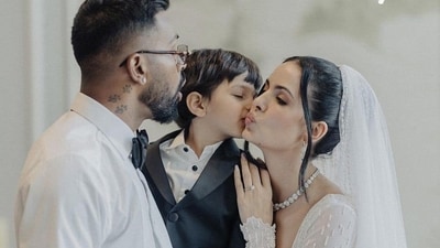 Cricketer Hardik Pandya and dancer Natasa Stankovic renewed their wedding vows at Raffles in Udaipur on Valentine's Day. Their two-year-old son Agastya was also a part of the celebrations. Cricketer Hardik Pandya and dancer Natasa Stankovic renewed their wedding vows at Raffles in Udaipur on Valentine's Day. Their two-year-old son Agastya was also a part of the celebrations. 