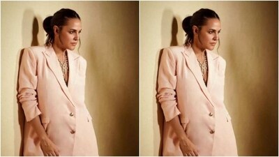 Neha, assisted by makeup artist Younten Tsomo, decked up in nude eyeshadow, black eyeliner, mascara-laden eyelashes, drawn eyebrows, contoured cheeks and a shade of nude lipstick. (Instagram/@nehadhupia) Neha, assisted by makeup artist Younten Tsomo, decked up in nude eyeshadow, black eyeliner, mascara-laden eyelashes, drawn eyebrows, contoured cheeks and a shade of nude lipstick. (Instagram/@nehadhupia)