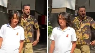 Sanjay Dutt was spotted with his son Shahraan Dutt yesterday. Sanjay Dutt was spotted with his son Shahraan Dutt yesterday.