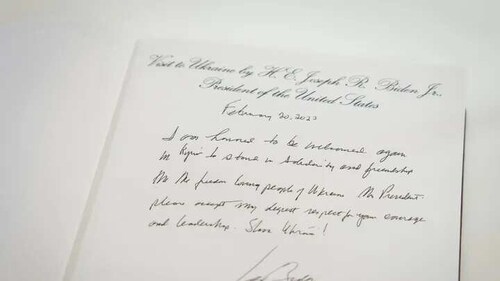 Joe Biden's letter to Ukrainian president. Joe Biden's letter to Ukrainian president.