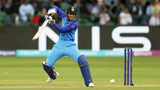 India's Smriti Mandhana plays a shot during ICC Women's T20 World Cup 2023 group B match (ICC Twitter)
