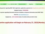 NEST 2023 examination on June 24, application process begins from February 27