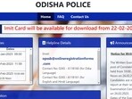 Odisha Police constable exam admit card releasing on Feb 22
