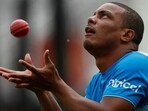 West Indies' Shannon Gabriel during nets.