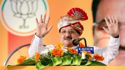 BJP National President JP Nadda addresses a gathering in Udupi on Monday. (ANI Photo) (Jagat Prakash Nadda Twitter) BJP National President JP Nadda addresses a gathering in Udupi on Monday. (ANI Photo) (Jagat Prakash Nadda Twitter)