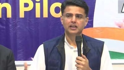 Pilot was visiting the state as a part of Congress' campaign ahead of the assembly election in the state on February 27.. (ANI) Pilot was visiting the state as a part of Congress' campaign ahead of the assembly election in the state on February 27.. (ANI)