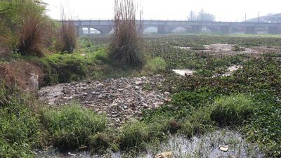 Ghaziabad, India - Febuary 21, 2023: Hindon River In Ghaziabad Hindon river, the sewer water of the city is going into the river, the color of the river water has also changed from the sewer water of the city . in Ghaziabad , India on Tuesday, Febuary 21. 2022. (Photo by Sakib Ali /Hindustan Times) Ghaziabad, India - Febuary 21, 2023: Hindon River In Ghaziabad Hindon river, the sewer water of the city is going into the river, the color of the river water has also changed from the sewer water of the city . in Ghaziabad , India on Tuesday, Febuary 21. 2022. (Photo by Sakib Ali /Hindustan Times)
