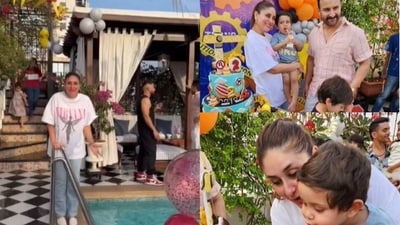 Jehangir Ali Khan had a fun second birthday party with his family. Jehangir Ali Khan had a fun second birthday party with his family.
