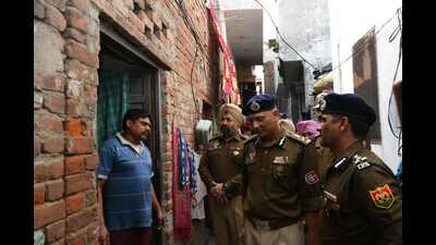 More than 150 police personnel were involved in the operation, under which special checking was carried in different areas of Jalandhar city. (HT Photo)