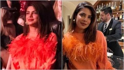Priyanka Chopra rocks an orange outfit at Jonas Brothers' Las Vegas show. (Instagram) Priyanka Chopra rocks an orange outfit at Jonas Brothers' Las Vegas show. (Instagram)
