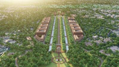 The garden and structure are part of the Central Vista project. The garden and structure are part of the Central Vista project.