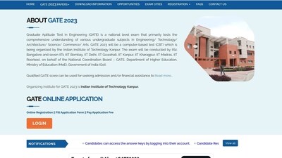 GATE 2023 answer key released at gate.iitk.ac.in