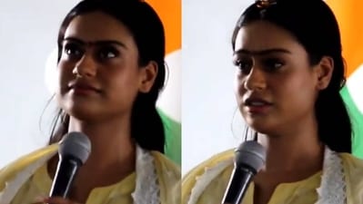 Ajay Devgn and Kajol's daughter Nysa Devgan delivered a speech in Hindi at an event. (Twitter) (Twitter) Ajay Devgn and Kajol's daughter Nysa Devgan delivered a speech in Hindi at an event. (Twitter) (Twitter)