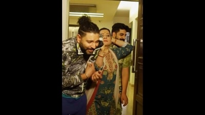 Yuvraj Singh with his mother Shabnam Singh and brother Zorawar Singh. (Instagram/@zove03) Yuvraj Singh with his mother Shabnam Singh and brother Zorawar Singh. (Instagram/@zove03)