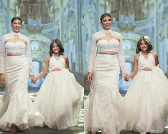Lakshmi Manchu with her eight-year-old daughter Vidya. Lakshmi Manchu with her eight-year-old daughter Vidya.