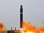 North Korea: A test launch of a Hwasong-15 intercontinental ballistic missile at Pyongyang International Airport in Pyongyang, North Korea, North Korea: A test launch of a Hwasong-15 intercontinental ballistic missile at Pyongyang International Airport in Pyongyang, North Korea,
