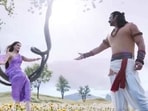 Adipurush features Kriti Sanon and Prabhas in characters inspired by Ram and Sita. Adipurush features Kriti Sanon and Prabhas in characters inspired by Ram and Sita.