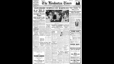 HT This Day: February 23, 1952 -- 24.87-crore surplus on railways HT This Day: February 23, 1952 -- 24.87-crore surplus on railways