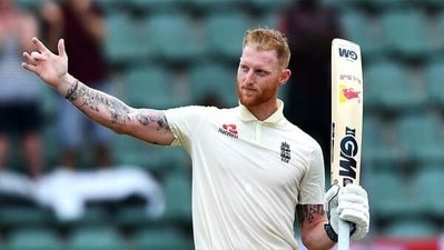 Mount Maunganui [New Zealand], Feb 18 (ANI): England all-rounder and Test skipper Ben Stokes made history surpassing New Zealand's Brendon McCullum to become the player with the most sixes in the history of Test cricket on Saturday. (ANI Photo) (ICC Cricket)