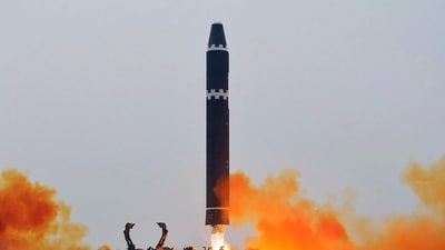 North Korea: A test launch of a Hwasong-15 intercontinental ballistic missile at Pyongyang International Airport in Pyongyang, North Korea, (AP File)