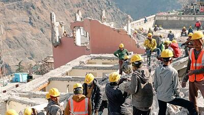 Cracks appeared in Joshimath due to land subsidence. (ANI) Cracks appeared in Joshimath due to land subsidence. (ANI)