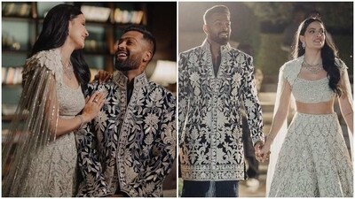 Hardik Pandya and Natasa Stankovic share unseen pictures from Sangeet night. (Instagram) Hardik Pandya and Natasa Stankovic share unseen pictures from Sangeet night. (Instagram)
