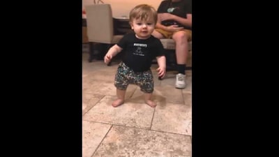 Toddler breaks into a dance while learning to walk. (Instagram/@Maria Shriver) Toddler breaks into a dance while learning to walk. (Instagram/@Maria Shriver)