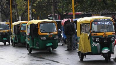 UT set to earmark dedicated pick-up and drop-off points for auto rickshaws on Madhya Marg as a pilot project. (HT File)