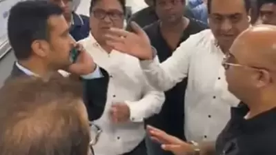 Passenger involved in a fight with Air India staff at Delhi airport. (Screengrab/Twitter-ANI) Passenger involved in a fight with Air India staff at Delhi airport. (Screengrab/Twitter-ANI)