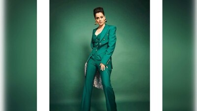 Kangana Ranaut kept her makeup bold and went for vintage hair with a front puff. (Instagram/@helenanthonyofficial) Kangana Ranaut kept her makeup bold and went for vintage hair with a front puff. (Instagram/@helenanthonyofficial)