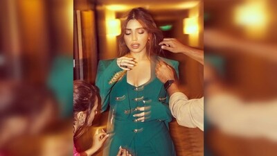 Bhumi Pednekar's outfit is from the London Spring Summer '22 collection of international designer Helen Anthony. (Instagram/@bhumipednekar) Bhumi Pednekar's outfit is from the London Spring Summer '22 collection of international designer Helen Anthony. (Instagram/@bhumipednekar)