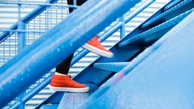 Take the stairs: Opt for stairs instead of taking the lift to increase your daily step count. Climbing stairs help maintain healthy bones, muscles, and joints and keeps you active even during a busy day. Wear a smartwatch to track the number of steps you have taken in a day. (Unsplash) Take the stairs: Opt for stairs instead of taking the lift to increase your daily step count. Climbing stairs help maintain healthy bones, muscles, and joints and keeps you active even during a busy day. Wear a smartwatch to track the number of steps you have taken in a day. (Unsplash)