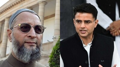 AIMIM chief Asaduddin Owaisi and Congress leader Sachin Pilot. AIMIM chief Asaduddin Owaisi and Congress leader Sachin Pilot.