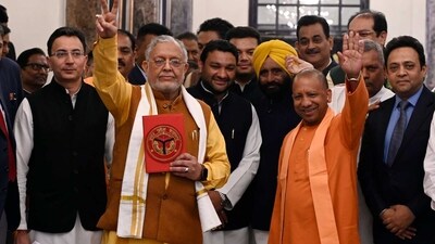 UP finance minister Suresh Kumar Khanna on Wednesday presented Budget 2023. UP finance minister Suresh Kumar Khanna on Wednesday presented Budget 2023.