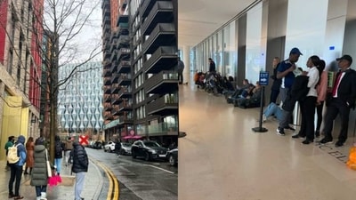 Security scare at US embassy in London after a suspicious package was found outside the building. (Twitter / @AliFord102, @rolaka) Security scare at US embassy in London after a suspicious package was found outside the building. (Twitter / @AliFord102, @rolaka)
