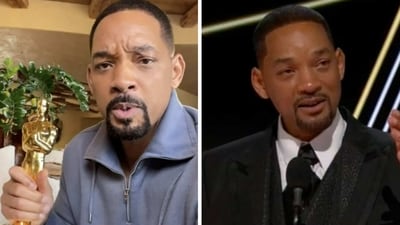 Will Smith shows his Oscar in the new TikTok video. Will Smith shows his Oscar in the new TikTok video.