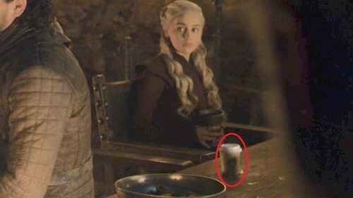In 2019, viewers noticed a Starbucks coffee cup that had accidentally made it into the final cut of Season 8's fourth episode. In 2019, viewers noticed a Starbucks coffee cup that had accidentally made it into the final cut of Season 8's fourth episode.